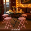 image:imageLavish Home Folding Stool with Padded Backless Seat Set of 2 Black 24Pink