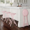 image:imageLavish Home Folding Stool with Padded Backless Seat Set of 2 Black 24Pink
