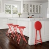 image:imageLavish Home Folding Stool with Padded Backless Seat Set of 2 Black 24Red