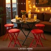image:imageLavish Home Folding Stool with Padded Backless Seat Set of 2 Black 24Red