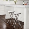 image:imageLavish Home Folding Stool with Padded Backless Seat Set of 2 White 24