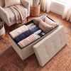 image:imageLavish Home Folding Storage Ottoman Bench Beige 30Beige