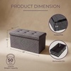 image:imageLavish Home Folding Storage Ottoman Bench Beige 30Dark Gray