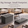 image:imageLavish Home Folding Storage Ottoman Bench Beige 30Dark Gray