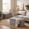 image:imageLavish Home Folding Storage Ottoman Bench Beige 30Light Gray