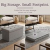 image:imageLavish Home Folding Storage Ottoman Bench Beige 30Light Gray