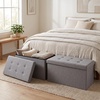 image:imageLavish Home Folding Storage Ottoman Bench Beige 30Light Gray