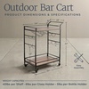 image:imageLavish Home Indoor Outdoor Bar Cart with Locking Wheels and Wine Rack