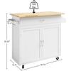 image:imageLavish Home Kitchen Island with Spice Rack and Storage Cabinet White