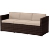 image:imageLavish Home Patio Furniture Set  3Piece Rattan Outdoor Sectional Ottoman and Table Combo  Deck Pool Sunroom or Backyard Furniture Brown