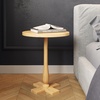 image:imageLavish Home Pedestal Table  Living Room Side Table Natural 18W x 22HNatural