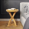 image:imageLavish Home Pedestal Table Vintage Antiqued Gold Side Table 16W x 22HNatural StainWood