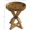 image:imageLavish Home Pedestal Table Vintage Antiqued Gold Side Table 16W x 22HNatural StainWood