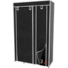 image:imageLavish Home Portable Closet  Freestanding Covered Garment Rack Wardrobe with 5 Shelves for Hanging Clothes with Dust Cover and Metal Frame Black