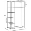 image:imageLavish Home Portable Closet  Freestanding Covered Garment Rack Wardrobe with 5 Shelves for Hanging Clothes with Dust Cover and Metal Frame Black