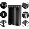 image:imageLavish Home Portable Closet  Freestanding Covered Garment Rack Wardrobe with 5 Shelves for Hanging Clothes with Dust Cover and Metal Frame Black