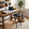image:imageLavish Home Portable Folding Stool with Backless Seat Blue 18 InchBlack