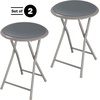 image:imageLavish Home Portable Folding Stool with Backless Seat Blue 18 InchGrey