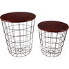 image:imageLavish Home Round End Tables  Nesting Tables Set of 2 BlackCherry