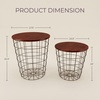 image:imageLavish Home Round End Tables  Nesting Tables Set of 2 BlackCherry