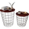 image:imageLavish Home Round End Tables  Nesting Tables Set of 2 BlackCherry