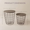 image:imageLavish Home Round End Tables  Nesting Tables Set of 2 BlackGrey