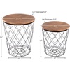 image:imageLavish Home Round End Tables Brown Woodgrain Set of 2 1775155Black Diamond