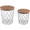 image:imageLavish Home Round End Tables Brown Woodgrain Set of 2 1775155Black Diamond
