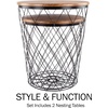 image:imageLavish Home Round End Tables Brown Woodgrain Set of 2 1775155Black Diamond