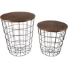 image:imageLavish Home Round End Tables Brown Woodgrain Set of 2 1775155Brown Round