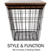 image:imageLavish Home Round End Tables Brown Woodgrain Set of 2 1775155Brown Square 2