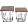 image:imageLavish Home Round End Tables Brown Woodgrain Set of 2 1775155Brown Square 2
