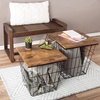 image:imageLavish Home Round End Tables Brown Woodgrain Set of 2 1775155Brown Square 2