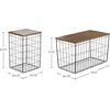 image:imageLavish Home Round End Tables Brown Woodgrain Set of 2 1775155Brown Square 3