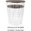 image:imageLavish Home Round End Tables Brown Woodgrain Set of 2 1775155White Diamond