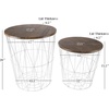 image:imageLavish Home Round End Tables Brown Woodgrain Set of 2 1775155White Diamond