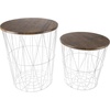 image:imageLavish Home Round End Tables Brown Woodgrain Set of 2 1775155White Diamond