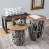image:imageLavish Home Round End Tables Brown Woodgrain Set of 2 1775155White Diamond
