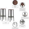 image:imageLavish Home Set of 2 CounterHeight Bar Stools  Modern Backless Seating Set with Metal Bases and Wood Seats for Kitchens or Dining Rooms Brown2975 Height