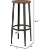 image:imageLavish Home Set of 2 CounterHeight Bar Stools  Modern Backless Seating Set with Metal Bases and Wood Seats for Kitchens or Dining Rooms Brown2975 Height