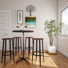 image:imageLavish Home Set of 2 CounterHeight Bar Stools  Modern Backless Seating Set with Metal Bases and Wood Seats for Kitchens or Dining Rooms Brown2975 Height