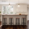 image:imageLavish Home Set of 2 CounterHeight Bar Stools  Modern Backless Seating Set with Metal Bases and Wood Seats for Kitchens or Dining Rooms Brown2975 Height