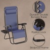 image:imageLavish Home Set of 2 ZeroGravity Chairs  Folding Patio Furniture  Outdoor Recliners with Side Table Cup or Phone Holder and Chair Pillow Navy