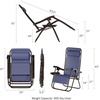 image:imageLavish Home Set of 2 ZeroGravity Chairs  Folding Patio Furniture  Outdoor Recliners with Side Table Cup or Phone Holder and Chair Pillow Navy