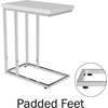 image:imageLavish Home Sofa Side Table Set of 2  Modern C Shaped End Tables  Laptop Trays or Compact Bedside Nightstands  Space Saving Furniture WhiteSet of 2