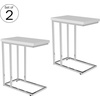 image:imageLavish Home Sofa Side Table Set of 2  Modern C Shaped End Tables  Laptop Trays or Compact Bedside Nightstands  Space Saving Furniture WhiteSet of 2
