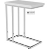 image:imageLavish Home Sofa Side Table Set of 2  Modern C Shaped End Tables  Laptop Trays or Compact Bedside Nightstands  Space Saving Furniture WhiteSingle End Table