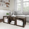 image:imageLavish Home Stackable Cube End Table  Contemporary Minimalist Modular Accent Piece with Open Sides for Bedroom Living Room or Office Gray