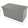 image:imageLavish Home Storage Ottoman  30Inch Folding Faux Leather Footrest Linen Chest or Bench with Removable Divider for Living Room or Bedroom Gray