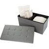 image:imageLavish Home Storage Ottoman  30Inch Folding Faux Leather Footrest Linen Chest or Bench with Removable Divider for Living Room or Bedroom Gray